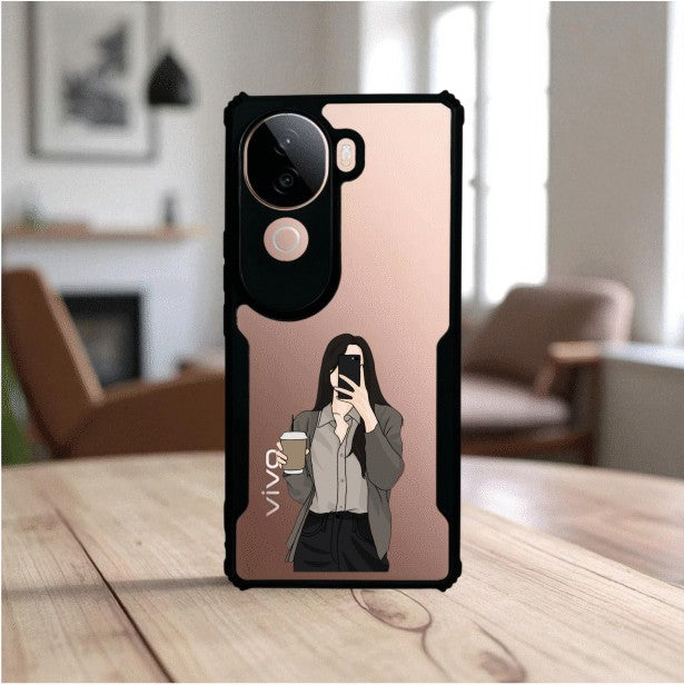 Coffee Girl Mobile Cover For Vivo V40E