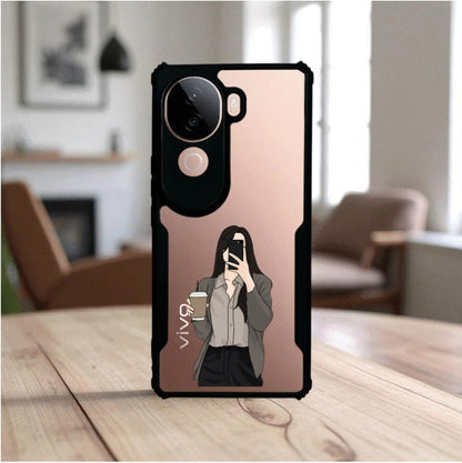 Coffee Girl Mobile Cover For Vivo V40E
