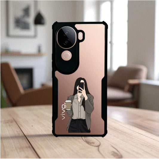 Coffee Girl Mobile Cover For Vivo V40E