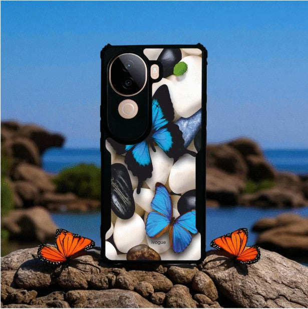 Blue Wings Beauty Mobile Cover For Vivo V40E