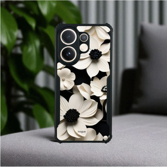 Black & Bloom Mobile Cover For VIVO V60