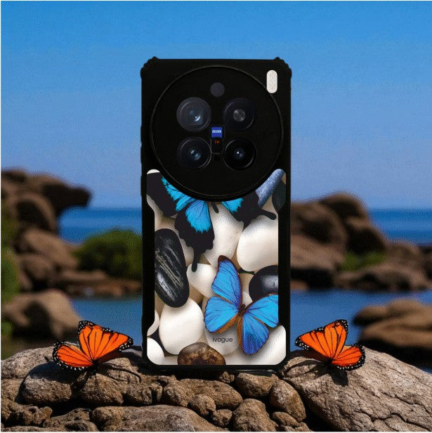 Blue Wings Beauty Mobile Cover For VIVO X200 Pro