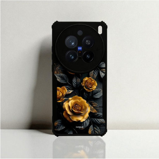 Golden Rose Mobile Cover For VIVO X200 Pro