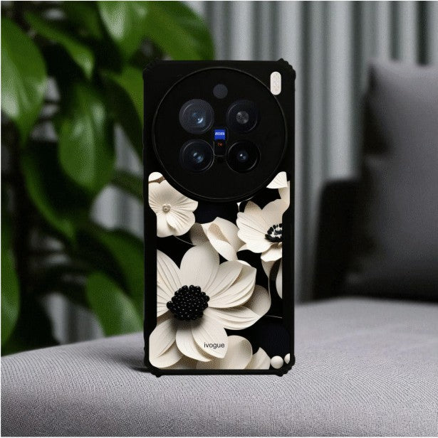Black & Bloom Mobile Cover For VIVO X200 Pro