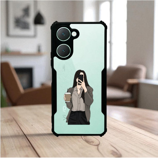 Coffee Girl Mobile Cover For Vivo Y28S