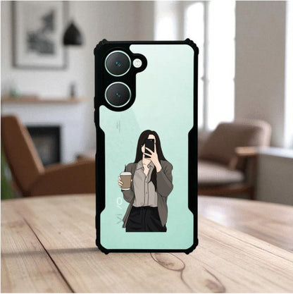 Coffee Girl Mobile Cover For Vivo Y18i