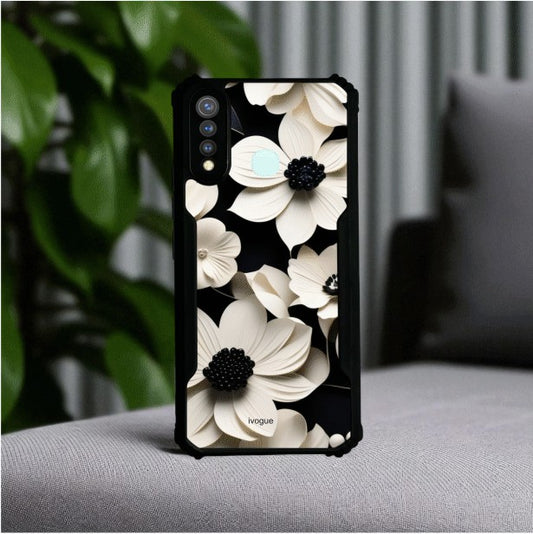 Black & Bloom Mobile Cover For Vivo Y19