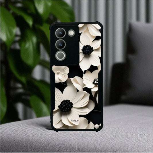 Black & Bloom Mobile Cover For VIVO Y200