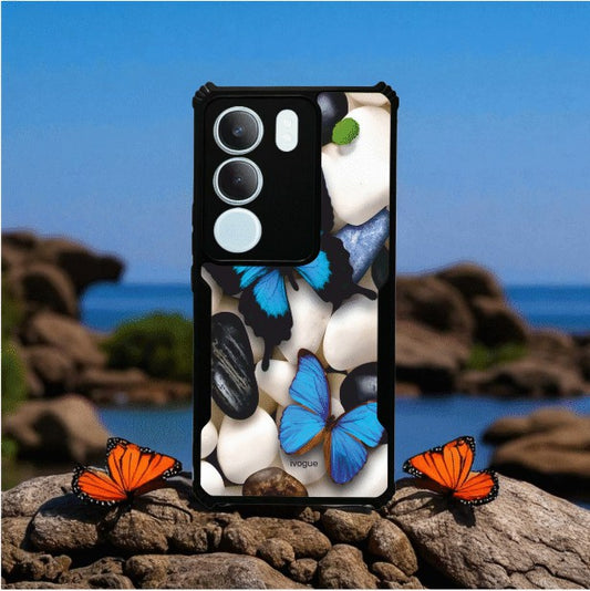 Blue Wings Beauty Mobile Cover For Vivo Y19S