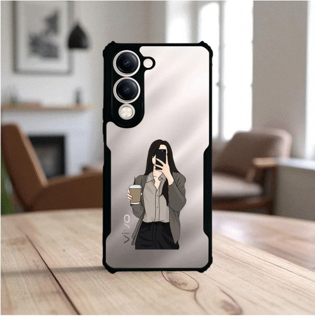 Coffee Girl Mobile Cover For VIVO Y19e