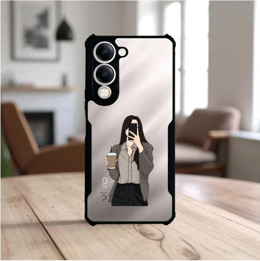 Coffee Girl Mobile Cover For VIVO Y19e