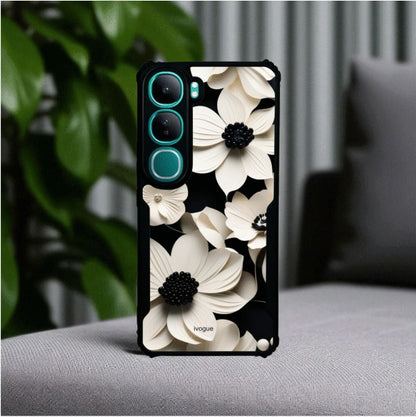 Black & Bloom Mobile Cover For Vivo Y300