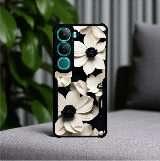Black & Bloom Mobile Cover For Vivo Y300