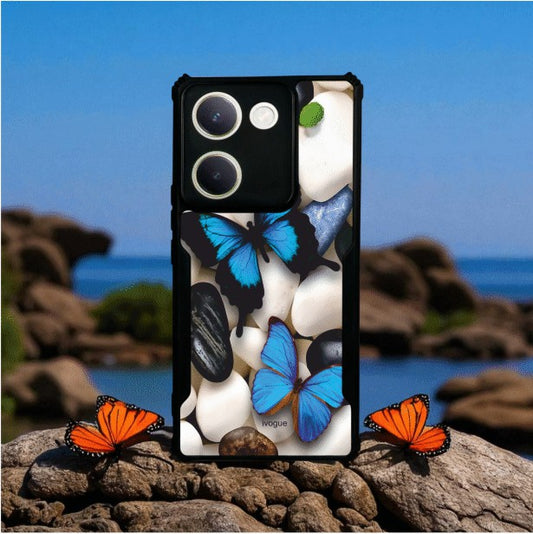 Blue Wings Beauty Mobile Cover For Vivo Y300 Plus