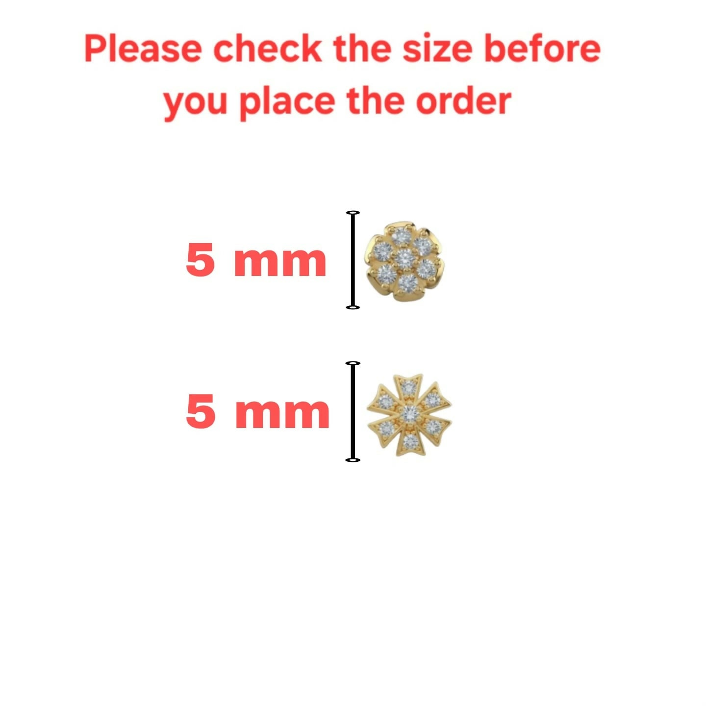 Gold plated starburst nose pin stud shown worn on nose for elegant look