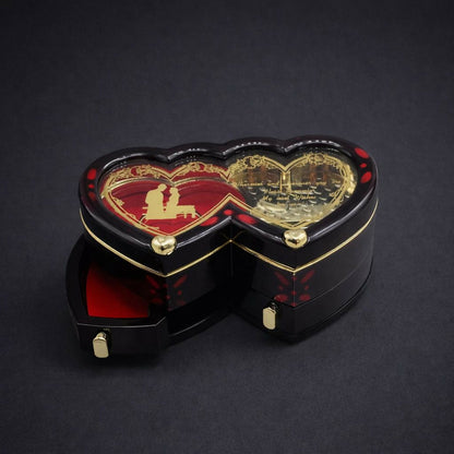 Heart Shaped Musical Jewelry Box with LED Light & Mirror | Romantic Gift Box