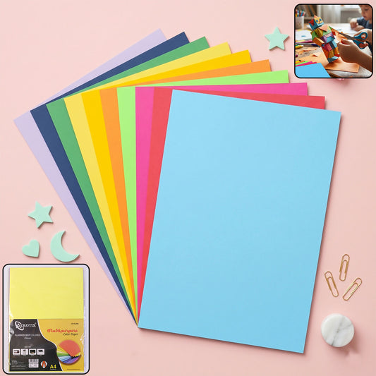 Fluorescent colored A4 paper sheets pack
