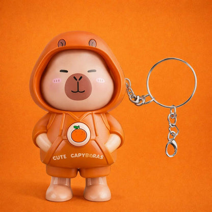 Cute Capybara Cartoon Keychain for Kids | Non-LED Backpack & Key Ring Charm