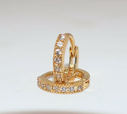 Gold Plated AD Bali Dangler Huggie Hoop Earrings Bali kan ki for Women/Girls Combo Pack of 2