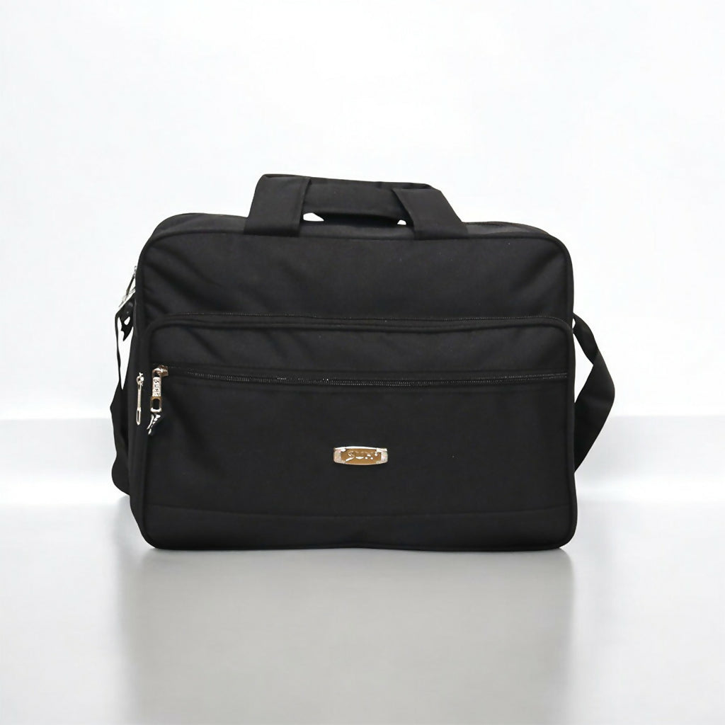 Black Laptop Bag 15.5 Inch – Water-Resistant Office Briefcase with Shoulder Strap | Multi-Compartment Business Laptop Bag for Men & Women