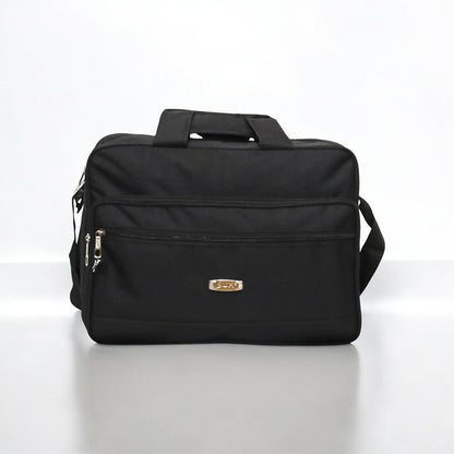 Black Laptop Bag 15.5 Inch – Water-Resistant Office Briefcase with Shoulder Strap | Multi-Compartment Business Laptop Bag for Men & Women