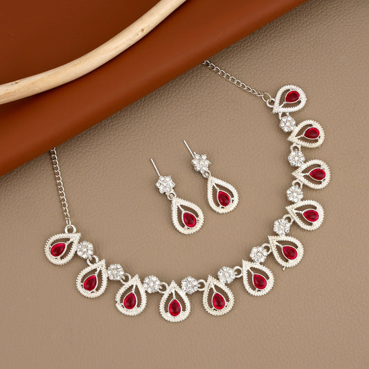 Rustic Oxidized Silver Emerald Scallop Choker Set