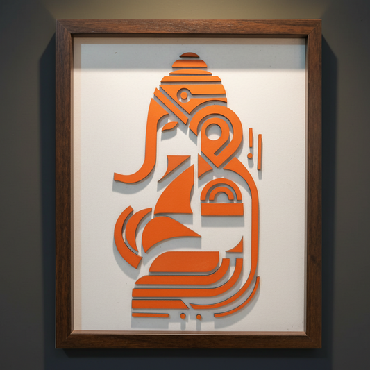 Handcrafted Wooden Ganpatiji Wall Art – Lord Ganesha Frame | Divine Home Temple Decor