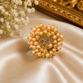 Pearl Floral Statement Ring – Gold Plated for Women