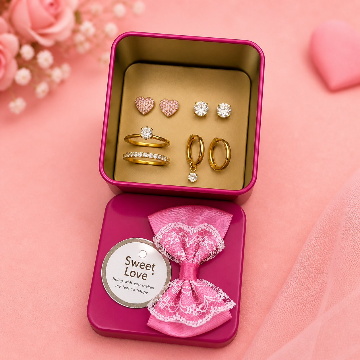 Mini gift box perfect for rings and earrings with stylish presentation