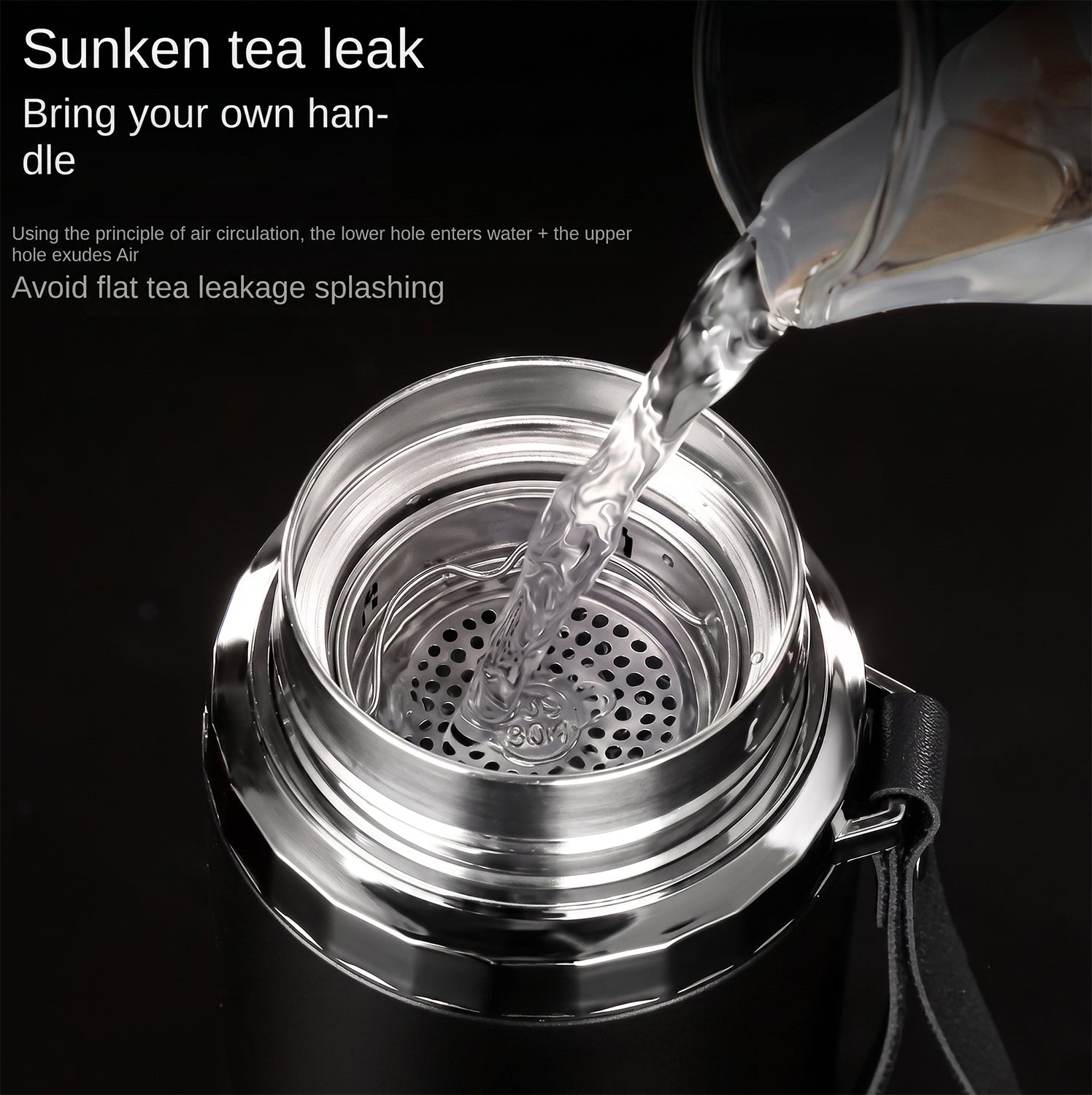 Vacuum Insulated Water Bottle 1000ml, Steel Hot and Cold Flask with Cup Lid (1 Pc)