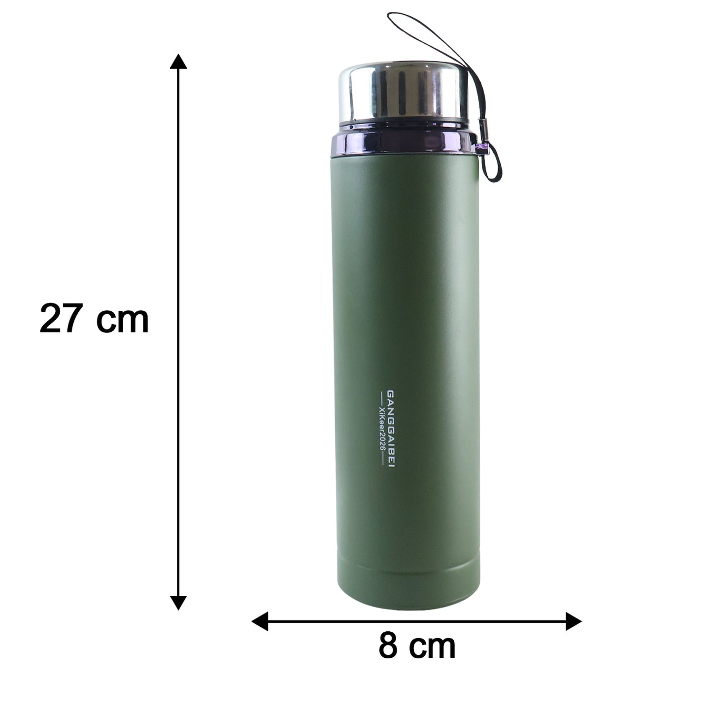 Vacuum Insulated Water Bottle 1000ml, Steel Hot and Cold Flask with Cup Lid (1 Pc)