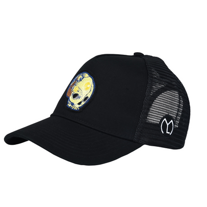 Premium Black Breathable Mesh Cap with Embroidered Vincent Patch Stylish Fashion Adjustable Cap for Men & Women