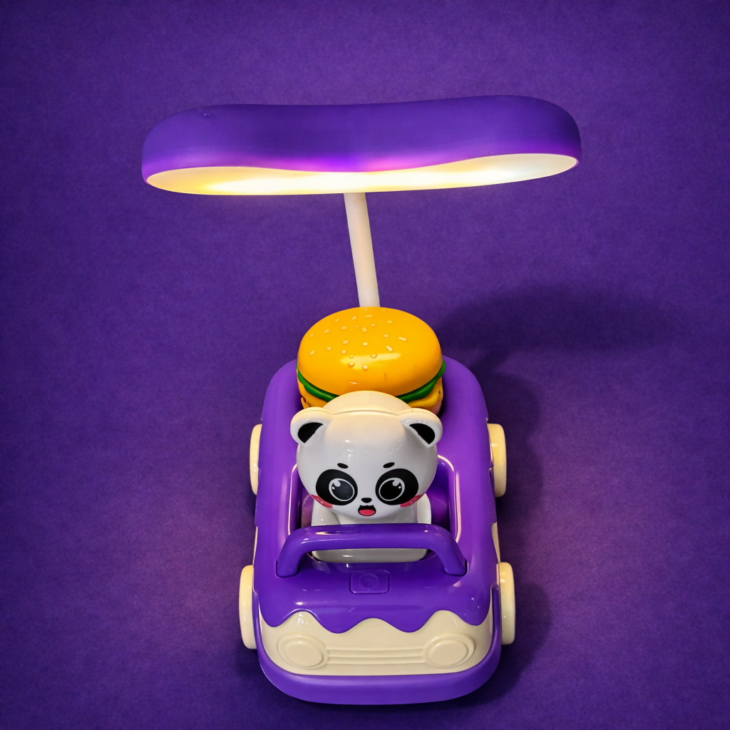 Cute Panda Car Desk Lamp with Flexible Neck LED Night Light for Kids Room