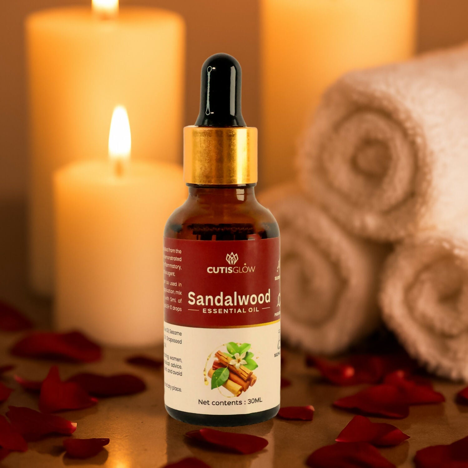 Eyelet Sandalwood Essential Oil – 100% Pure & Natural Aromatherapy Oil for Skin, Hair & Relaxation 30ml