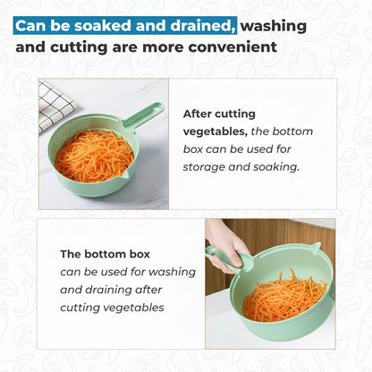 Vegetable slicing and grating set with sharp blades