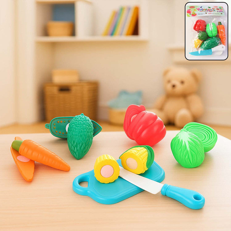 Aditi Kids Mini Vegetable Cutting Play Set with Knife & Board