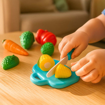 Aditi Kids Mini Vegetable Cutting Play Set with Knife & Board