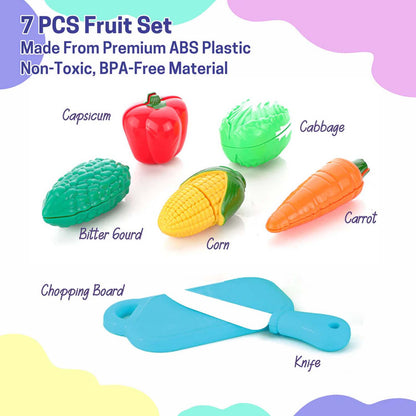 Aditi Kids Mini Vegetable Cutting Play Set with Knife & Board