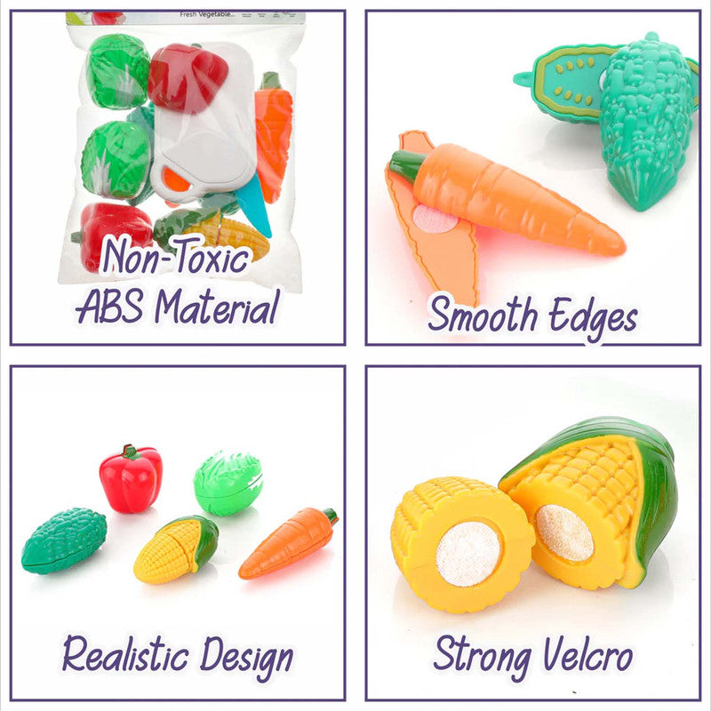 Aditi Kids Mini Vegetable Cutting Play Set with Knife & Board
