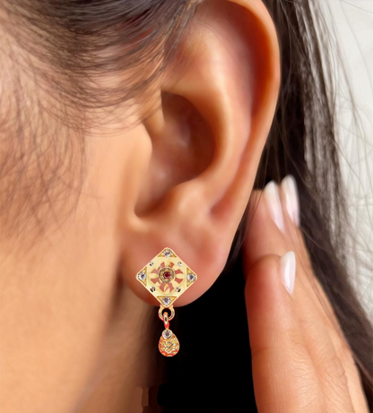 Gold AD Drop Earrings for women and girls