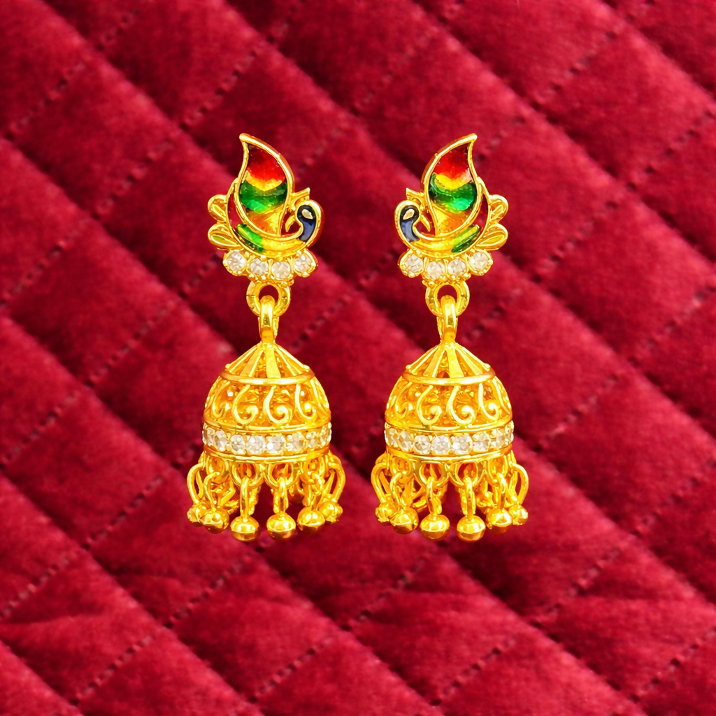 Traditional Indian Peacock Design Earrings
