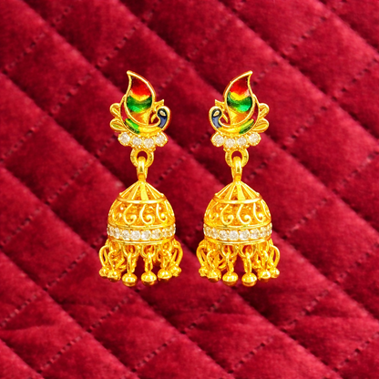 Traditional Indian Peacock Design Earrings