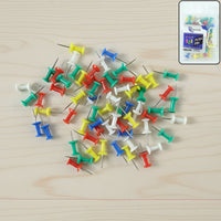 Assorted Color Push Pins for Notice Board, Cork Board & Office Display Use (Pack of 50)
