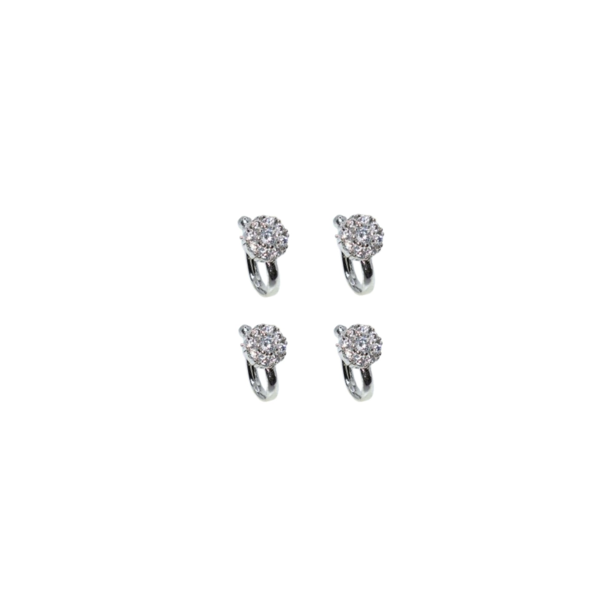 Non-Piercing CZ Pave Nose Cuff | Multi-Color Stone Set Combo Pack of 4