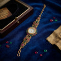 Rajasthani Inspired Designer Watch for Women with Floral Meenakari Work-8