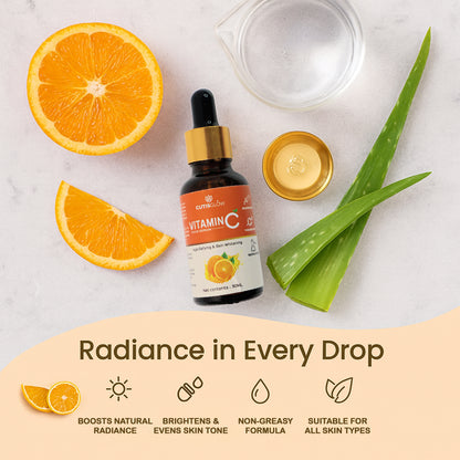 Eyelet CutisGlow Vitamin C Face Serum – Brightening & Anti-Aging Serum for Glowing Skin, Dark Spot Reduction & Hydration (30ml)