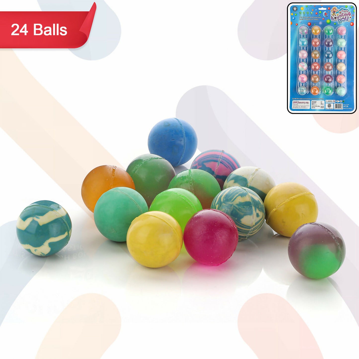 Colorful bouncing ball for children with textured surface for sensory play