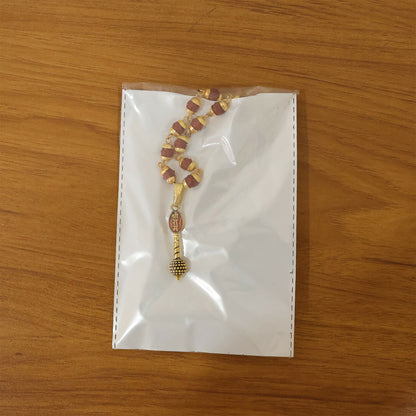 Ram Naam Gada Gold Pendant & Rudraksha Mala