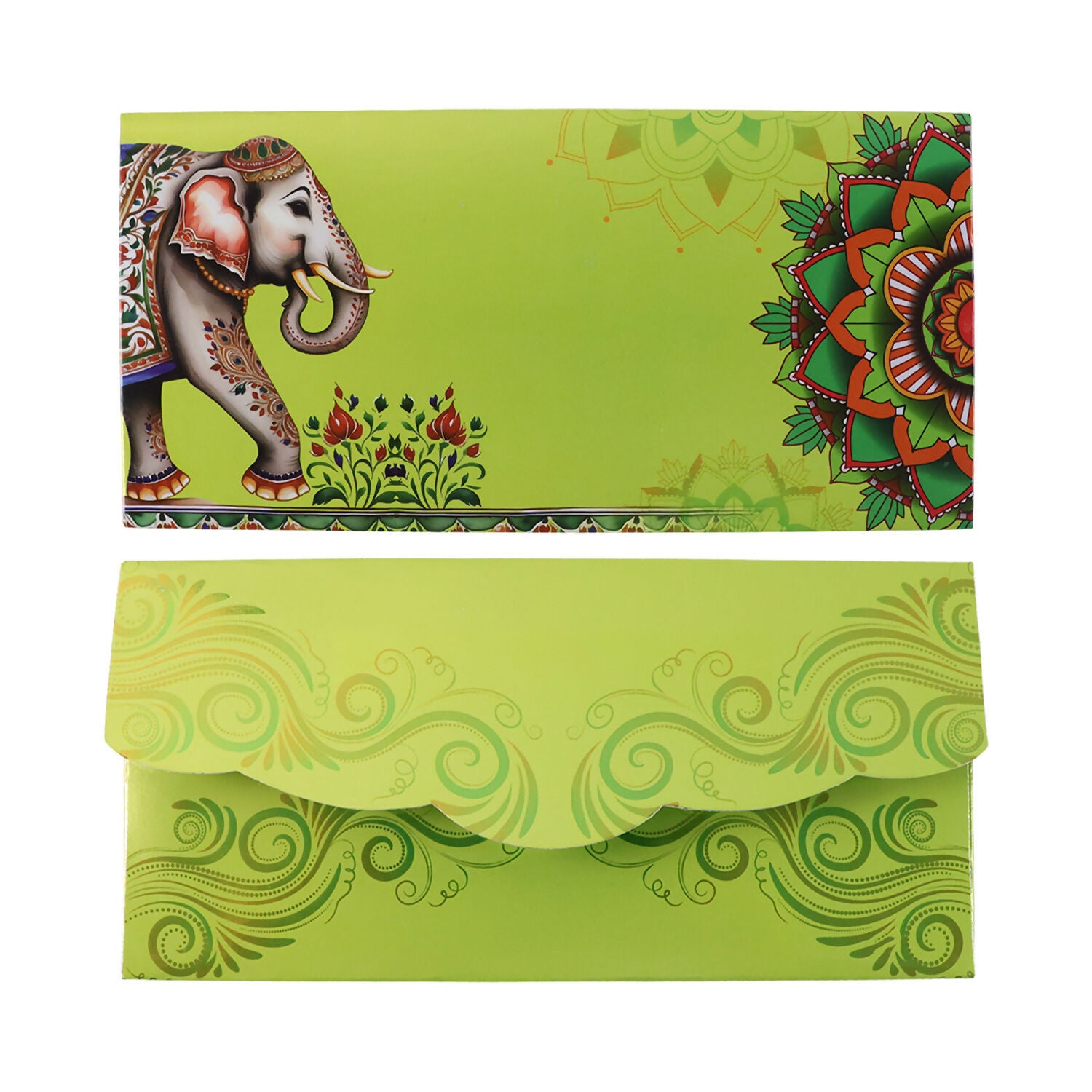 Decorative A4 Size Gift & Money Envelopes with Elephant & Mandala Design – Pack of 10 Pcs