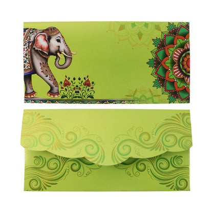 Decorative A4 Size Gift & Money Envelopes with Elephant & Mandala Design – Pack of 10 Pcs
